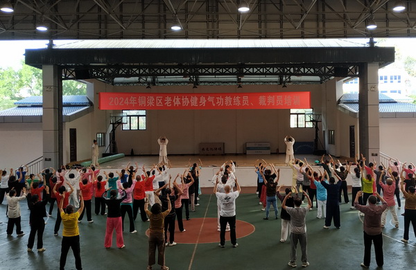 kaiyun体育全站重庆铜梁区老体协举办2024年健身气功教练员裁判员培训班(图2)